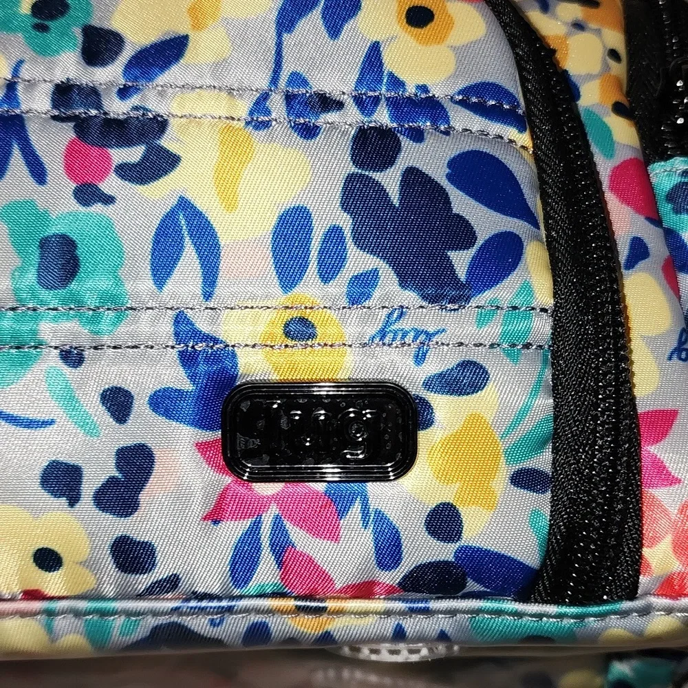 Lug Trolley Womems Gray Multo Floral Travel Bag  Preowned - Picture 2 of 14